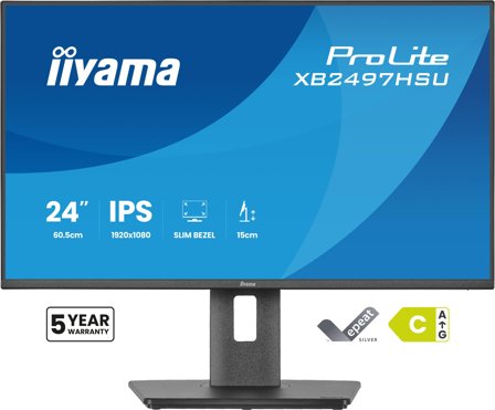 iiyama a ProLite XB2497HSU-B1 - LED monitor - 24" (23.8" viewable) - 1920 x 1080 Full HD (1080p) @ 120 Hz - IPS - 350 cd/m² - 1500:1 - 4 ms - HDMI,