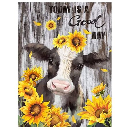 30x40cm 5D DIY diamantmalerisett for voksne og barn - ku blomster