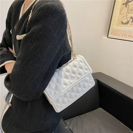 Damkedja väska en axel messenger väska liten fyrkantig väska