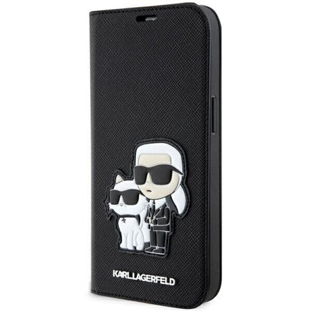 Karl Lagerfeld KLBKP14LSANKCPK iPhone 14 Pro 6.1" kirjahylly musta Saffiano Karl & Choupette