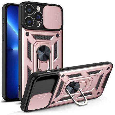 iPhone 13 Pro Skal med Ringholder Hybrid Armor Camshield - Rosa