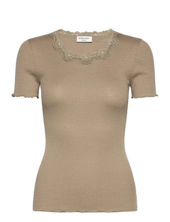 Rosemunde Rwbeatha Silk Ss Lace T-Shirt - Beige - L