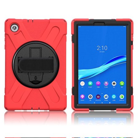 Lenovo Tab M10 HD Gen 2 360 vridbar kickstand-hållare + silikonfodral - Röd