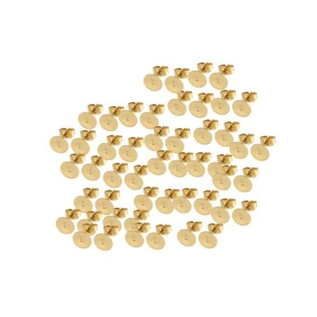 1/2/3 50 st guldplätering blank platt pad Ear Stud örhänge Gold 5mm 1 Pc
