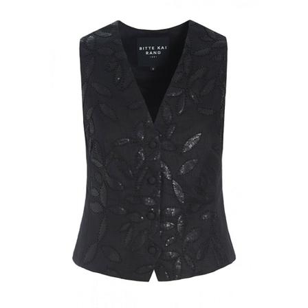 Bitte Kai Rand Beaded Linen Vest Bluser 223-2300-3816 Sort, Herre