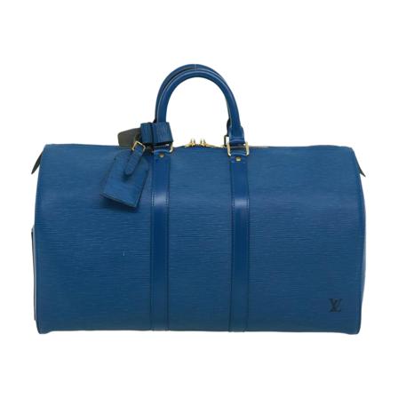 Louis Vuitton Vintage Louis Vuitton Keepall 50 blå, unisex Vintage Väskor, unisex, Storlek: ONE SIZE
