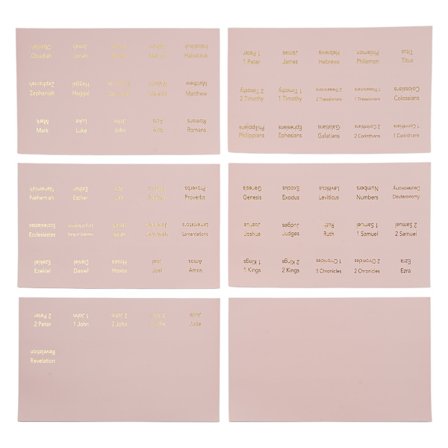 6 Ark Rosa Bibel-faner for Kvinner Menn Laminerte Bibel-faner Lett å Lese