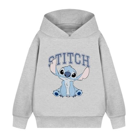 Lilo & Stitch College Hoodie för flickor 7-8 år Gråmelerad