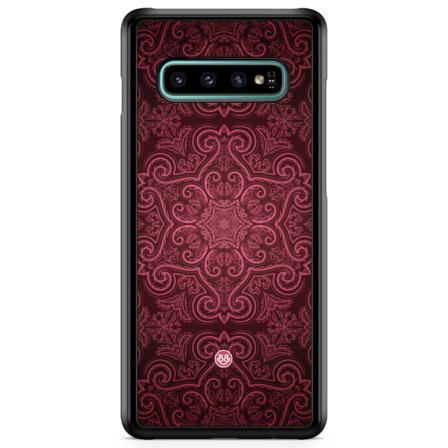Bjornberry Skal Samsung Galaxy S10 - Röd Retromönster