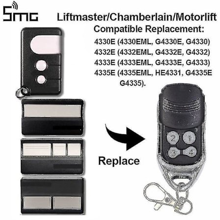 Chamberlain Liftmaster Garasjeport Fjernkontroll For 94335e 1a5639-7 84330eml 84335eml 4335e 4330e 1a5477-3 Rullende Kode 433mhz [DB]