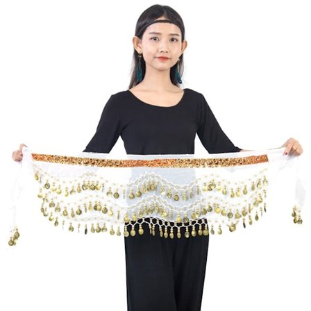 Magedansbelte Hofteskjerf HVIT