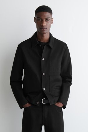 COS Men's Relaxed Denim Jacket in Black