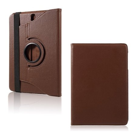 Samsung Galaxy Tab S3 roterbart stativ läderfodral - Brun