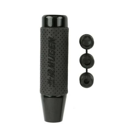13 cm aluminium+läder Växelspaksknopp Växelspakshuvud för universal -MUGEN svart MUGEN black
