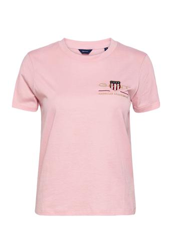 Archive Shield Ss T-Shirt T-shirt Top Lyserød GANT