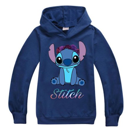 7-14 år Børn Drenge Piger Lilo & Stitch Print Hættetrøje Pullover Toppe