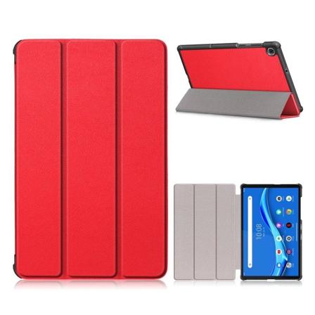 Lenovo Tab M10 FHD Plus yksinkertainen kolminkertainen nahkakotelo - Punainen Red