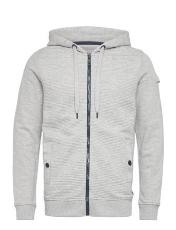 Quilted Fabric Mix Sweat Jacket Grey Tom Tailor