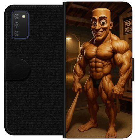 Kompatibelt Plånboksfodral till Samsung Samsung Galaxy A03s Italiensk Brainrot träfigur