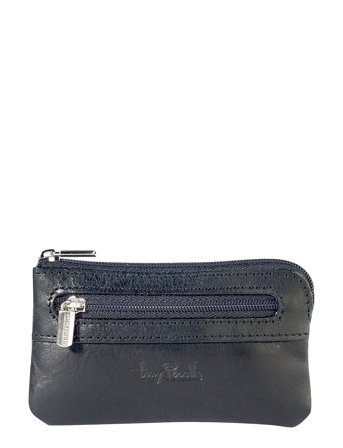 Tony Perotti Key Pouch With Zipper And Coin Pocket - Black - ONE SIZE