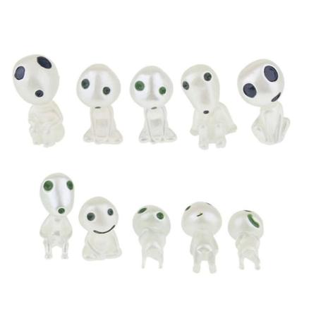Ghibli Kodama Trädsjälsfigur Prinsessan Mononoke Mini Actionfigur Lysande i mörkret Ljusande alvträd