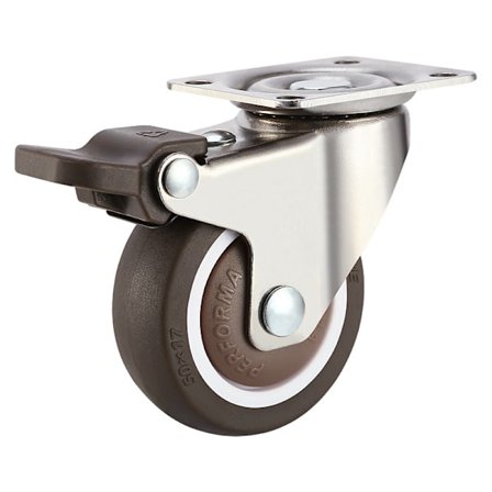 Svære hjul + skruer - 25 mm opptil 40 kg - Sett med 1 lydløse