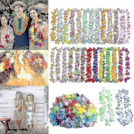 50 st Hawaiian halsband tropiska Hawaii blommor