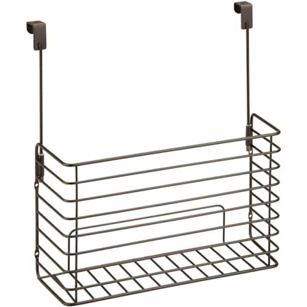 Hängande hylla - praktisk liten köksskåpshylla - förvaringstillbehör för skärbräda, kokböcker etc. - bronsfärg