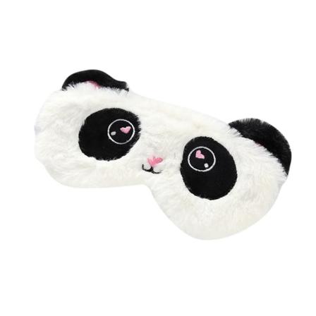 Fluffy Animal 3D Øjenmaske til Søvn, Rejser, Åndbar S