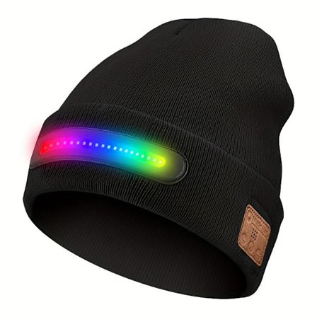 WirelessMusic Beanie LED Lysende Hue Natlys Belysning Bærbar Eventyrlys Musik Hue [DB]
