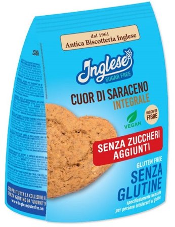 Inglese Biscotti Cuor di Saraceno Integrali Senza Zuccheri