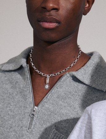 Pilgrim Charm Recycled Sun Pendant - Silver - ONE SIZE