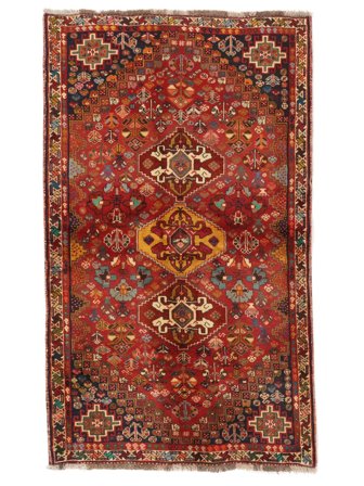 123X207 Ghashghai Fine Matot Matto Tummanpunainen/Musta Persia/Iran Carpetvista