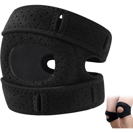 Knebeskyttelse - Sports Knebeskyttelse - Justerbart Trykk - Lindrer Knesmerter - Justerbar Elastisk Komfort Knebeskyttelse - Hvit