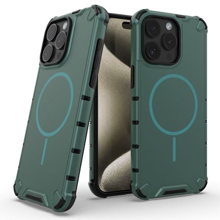 Yhteensopiva iPhone 15 PRO MAX -puhelinkotelon kanssa, pudotuksenkestävä puhelinkotelo, vihreä