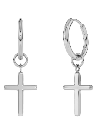 Edblad Spirit Cross Hoops Steel Smycken & klockor Dam Grå ONESIZE