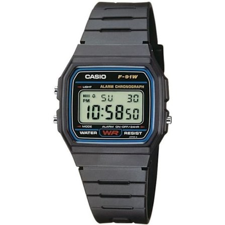 Montre - Casio - Vintage - Musta - Digitaalinen - Vesitiiviys WR ISO 22810 - LED-kronometri