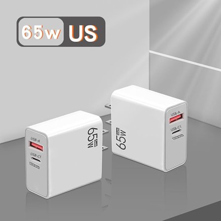 67W hurtigoplader USB Type C opladeradapter til iPhone 15 14 13 hvid