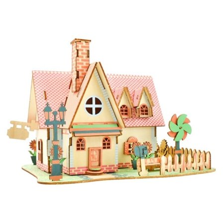 Solros Estate Trä pussel 3D leksaker gör det själv montera graffiti färgglad söt modell pussel