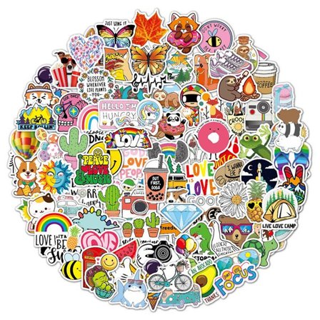 100 stk klistremerker med sommertema