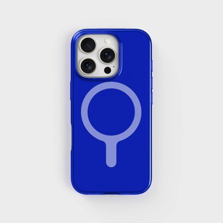 Tinted Blue Clear Phone Case with White MagSafe & Free Cable, iPhone 16 Pro