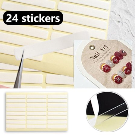 24st genomskinlig nagelhäftande tejp False Nails Display Stand Sticke