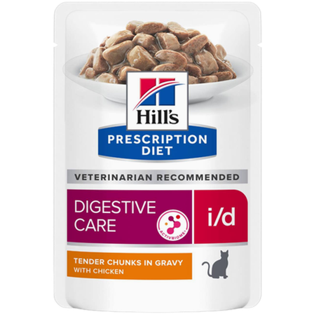 Hill's Prescription Diet Feline - i/d Digestive Care Chicken Pouch 12x85g - Katt - Kattefôr & kattemat - Veterinærfôr for katt - ZOO.no