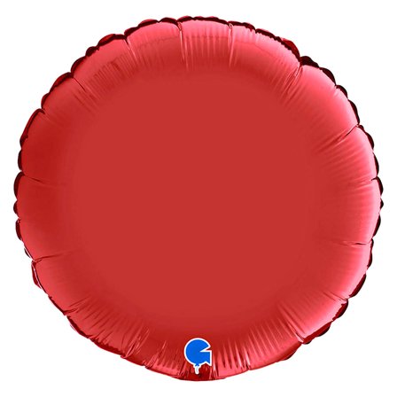 Rund Folieballon Satin Rød
