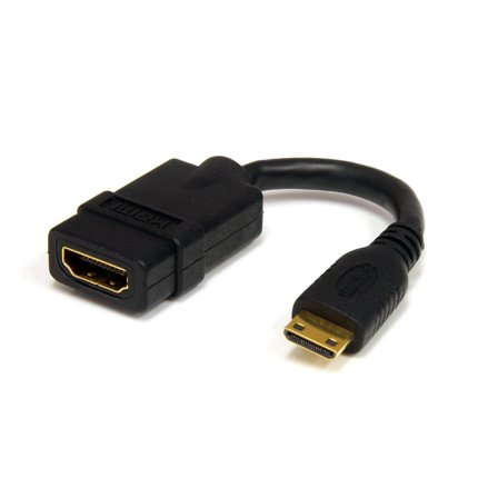 StarTech 5in Mini HDMI to HDMI Adapter, 4K High Speed HDMI Adapter, 4K 30Hz Ultra HD High Speed HDMI Adapter, HDMI 1.4, Gold Plated Connectors, UHD