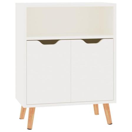 Vidaxl Skänk Vit Högglans 60x30x72 Cm Spånskiva Vit