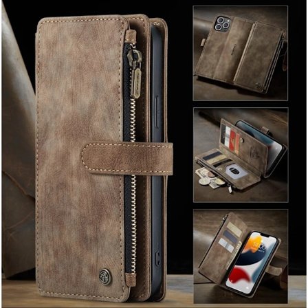 caseme c30 med 10 korthållare för iphone 14 plus brun