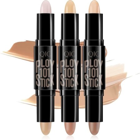 Kontur Stick Sett, Kontur Concealer Highlighter Stick, Kontur Sett, 6 Farger Dobbeltsidig Sminke Kropp Ansikt Highlighter, 3 stk.