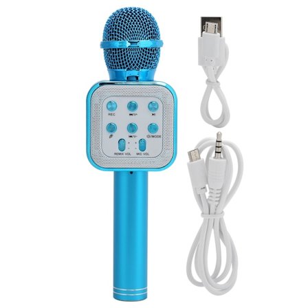 Bluetooth trådlös mikrofon LED-ljus blixt handhållen mikrofon för karaoke