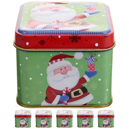 6 stk. Godteri-eske Metallkakeboks Kakeboks Godteriboks Julekjeks Gaveeske